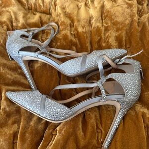 Badgley Mischka Glittering Silver Heels